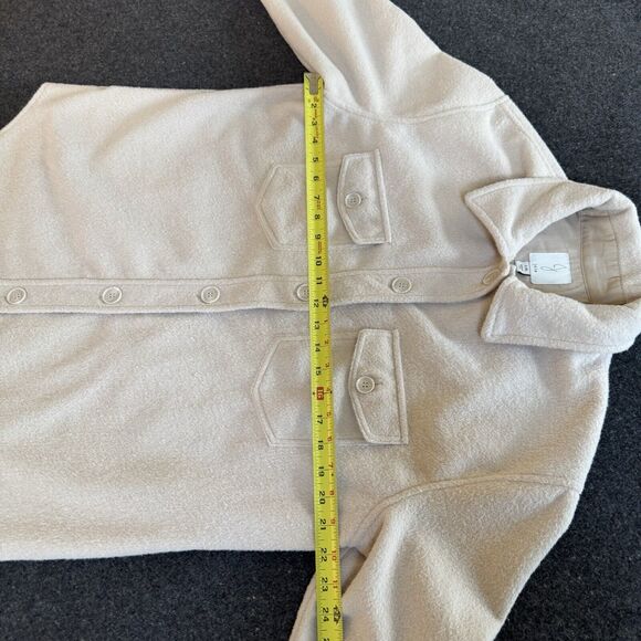 Joie Shacket Jacket Fleece Button Long Sleeve 4 Pockets Collared Women Large L - Picture 6 of 7